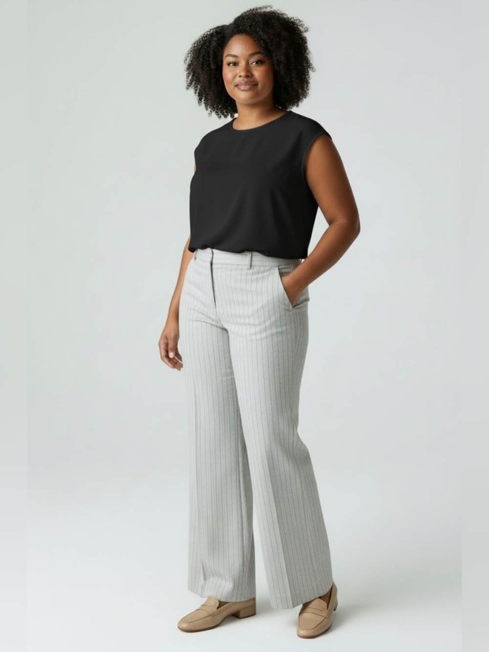 White Pinstripe Dress Pants